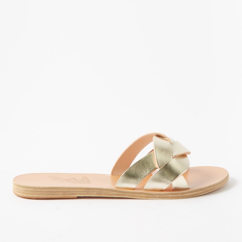 Ancient Greek Sandals - Arachne braided-strap metallic leather sandals
